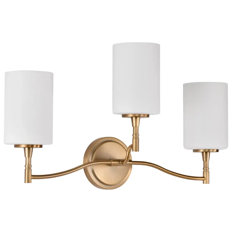 Liam 3-Light Vanity in Burnished Brass with White Opal Glass - Image 5