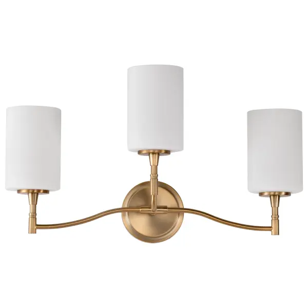 Liam 3-Light Vanity in Burnished Brass with White Opal Glass - Image 7