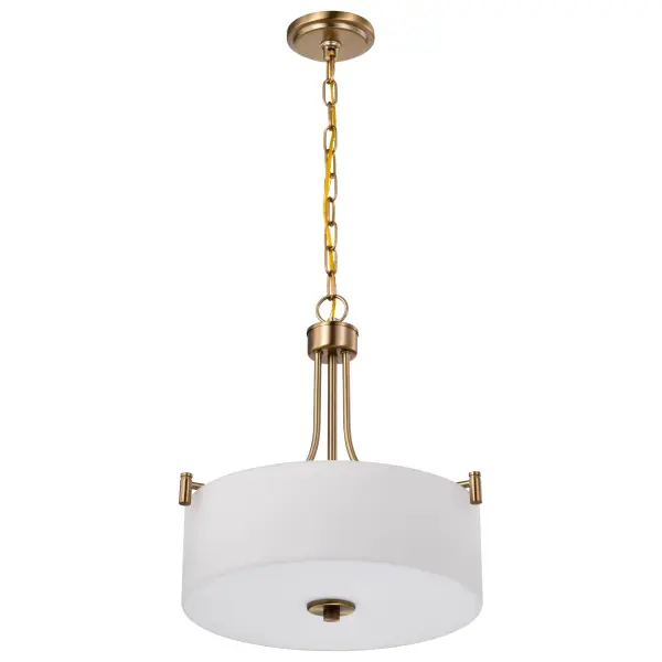 The Liam 3-Light Pendant combines timeless transitional styling with modern sophistication. Its burnished brass finish and white opal glass shades create a warm, inviting glow perfect for dining spaces and entryways.