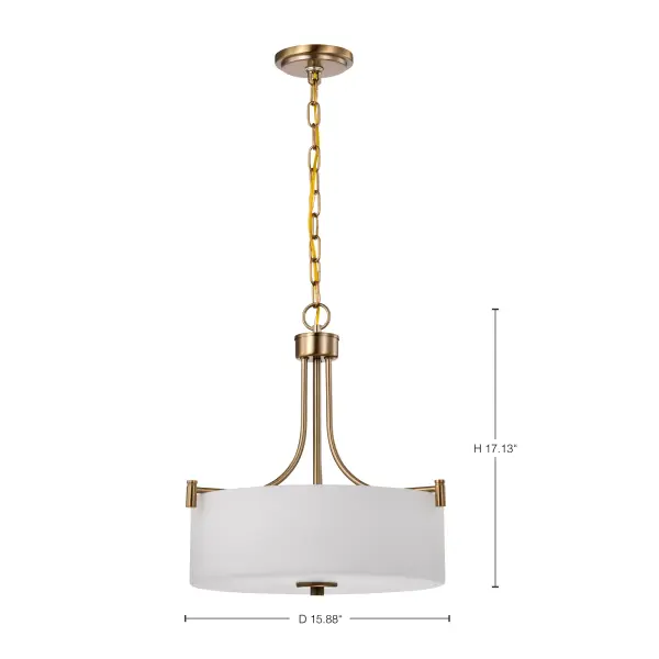 Liam 3-Light Pendant in Burnished Brass with White Opal Glass - Image 12