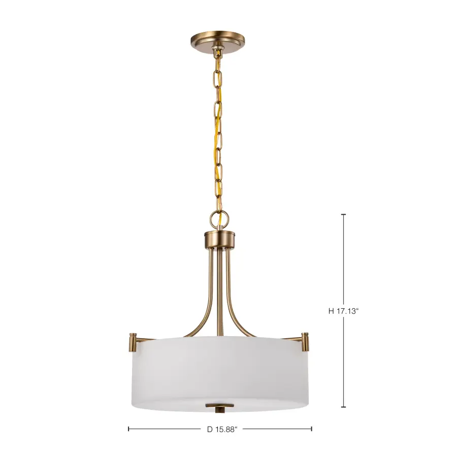 Liam 3-Light Pendant in Burnished Brass with White Opal Glass - Image 12