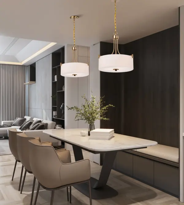 Liam 3-Light Pendant in Burnished Brass with White Opal Glass - Image 13