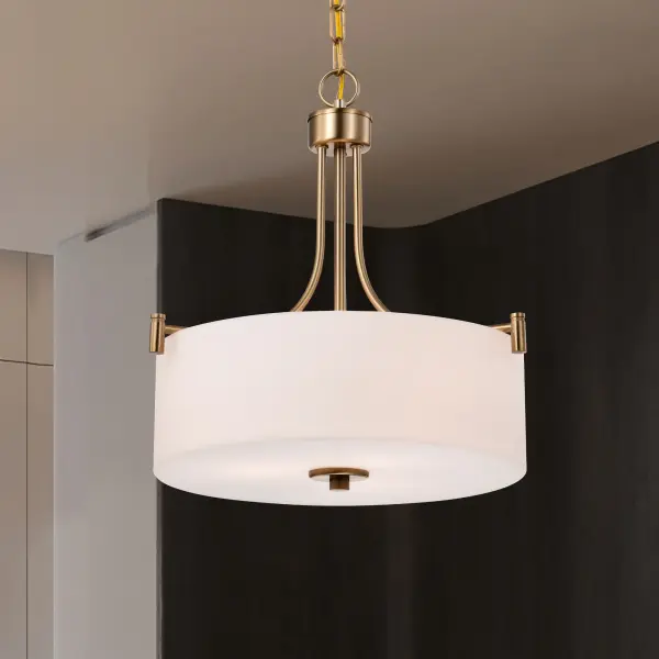 Liam 3-Light Pendant in Burnished Brass with White Opal Glass - Image 16