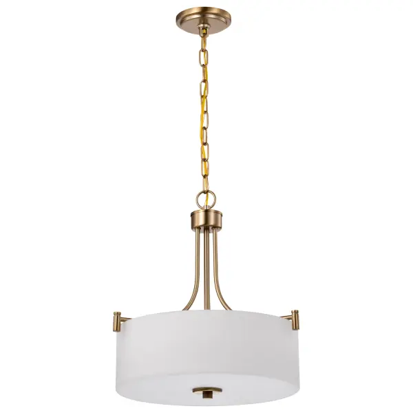 Liam 3-Light Pendant in Burnished Brass with White Opal Glass - Image 3