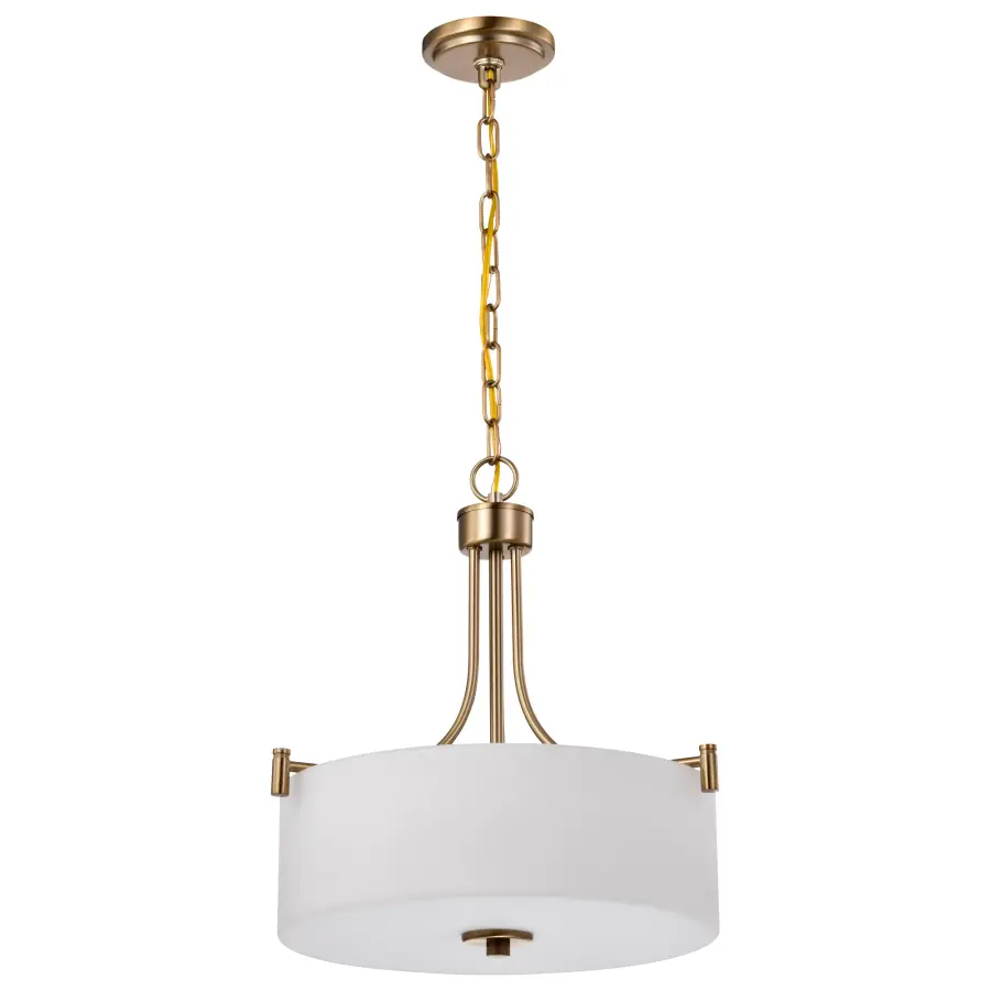 Liam 3-Light Pendant in Burnished Brass with White Opal Glass - Image 3