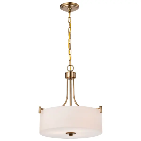 Liam 3-Light Pendant in Burnished Brass with White Opal Glass - Image 4