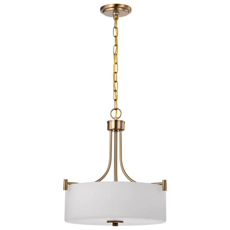Liam 3-Light Pendant in Burnished Brass with White Opal Glass - Image 5