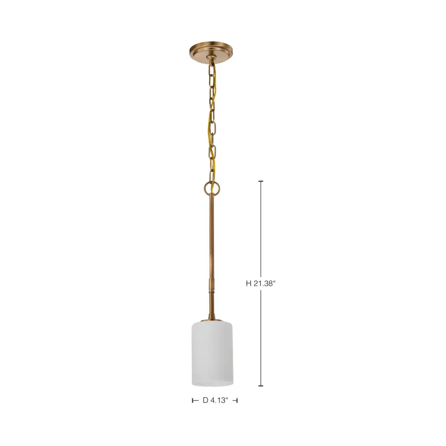 Liam 1-Light Mini Pendant in Burnished Brass with White Opal Glass - Image 14