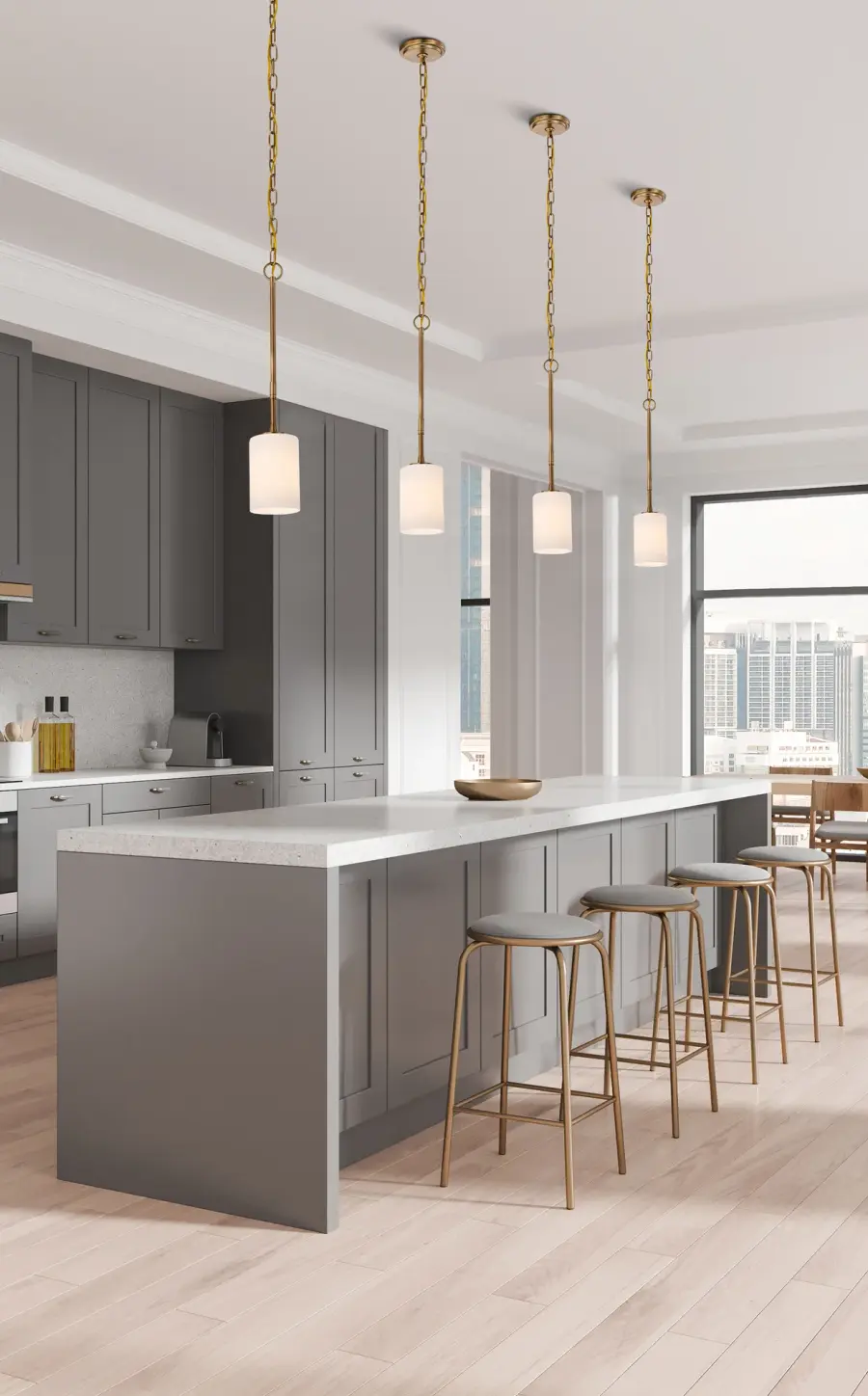 Liam 1-Light Mini Pendant in Burnished Brass with White Opal Glass - Image 17