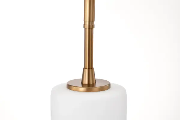 Liam 1-Light Mini Pendant in Burnished Brass with White Opal Glass - Image 8
