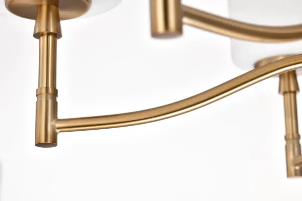 Liam 6-Light Chandelier in Burnished Brass with White Opal Glass - Image 13