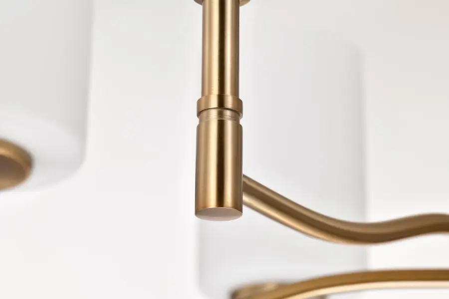 Liam 6-Light Chandelier in Burnished Brass with White Opal Glass - Image 14