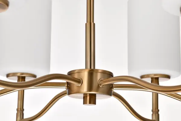 Liam 6-Light Chandelier in Burnished Brass with White Opal Glass - Image 7