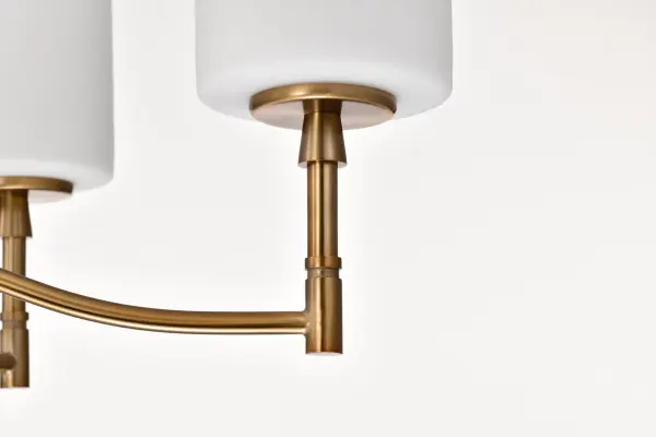 Liam 6-Light Chandelier in Burnished Brass with White Opal Glass - Image 8