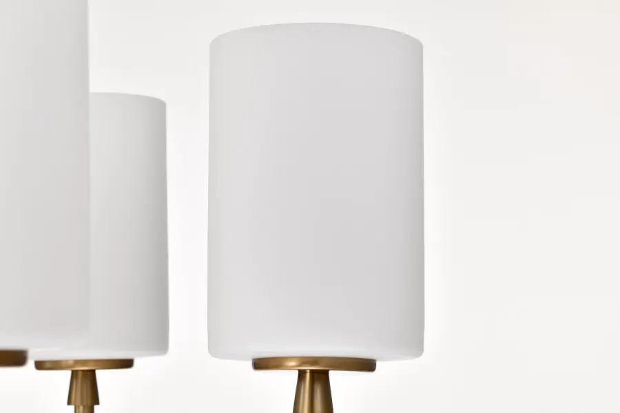 Liam 6-Light Chandelier in Burnished Brass with White Opal Glass - Image 9