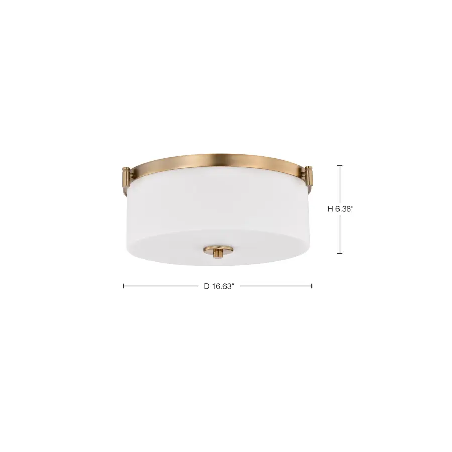 Liam 3-Light Flush Mount in Burnished Brass with White Opal Glass - Image 12