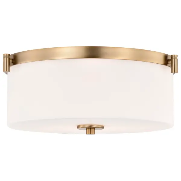 Liam 3-Light Flush Mount in Burnished Brass with White Opal Glass - Image 4