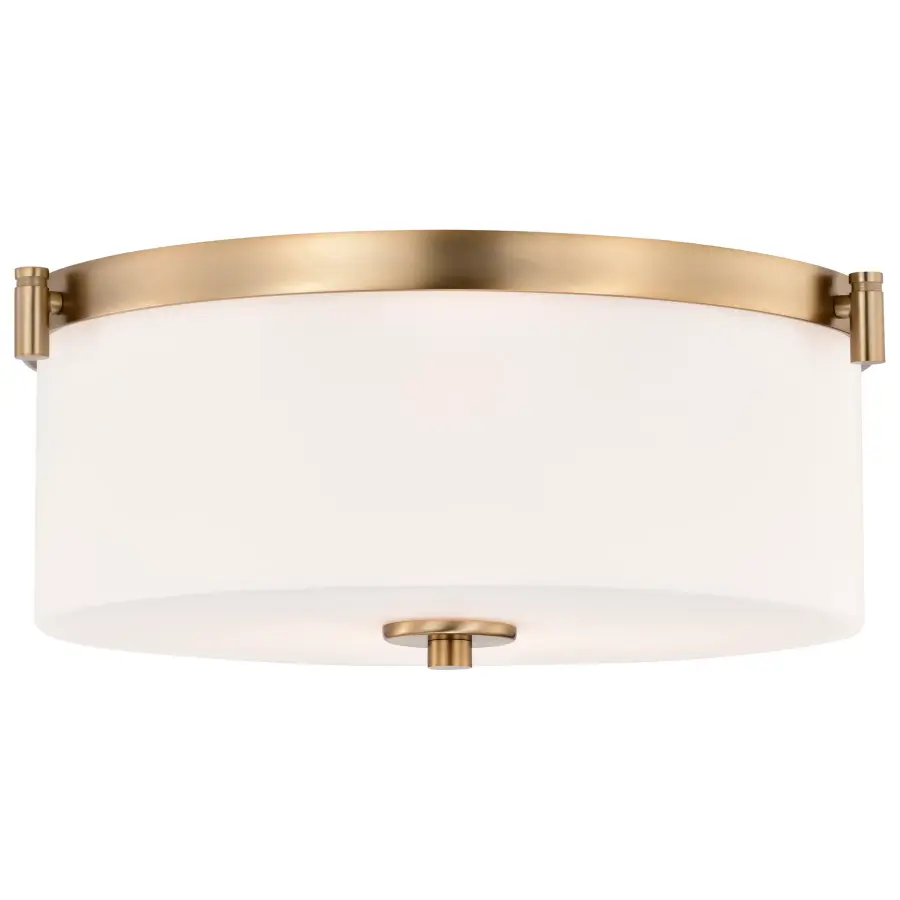 Liam 3-Light Flush Mount in Burnished Brass with White Opal Glass - Image 4