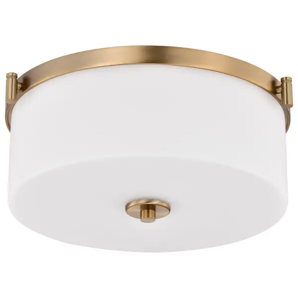 Liam 3-Light Flush Mount in Burnished Brass with White Opal Glass - Image 5