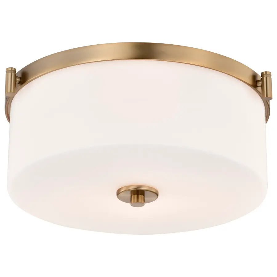 Liam 3-Light Flush Mount in Burnished Brass with White Opal Glass - Image 6