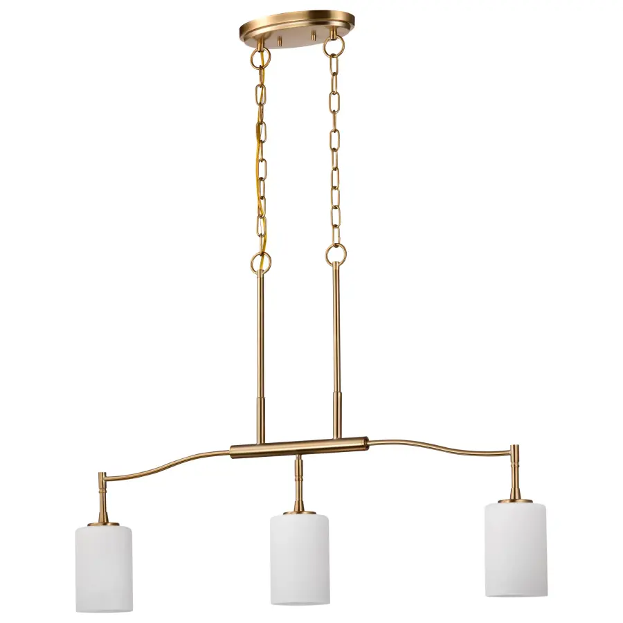 Elegant Transitional Island Pendant with Timeless Brass Finish - Image 1
