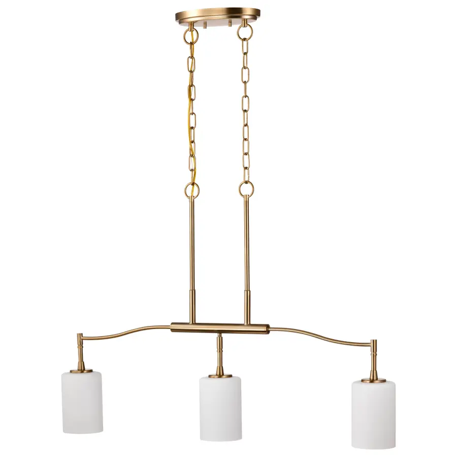 Elegant Transitional Island Pendant with Timeless Brass Finish - Image 5