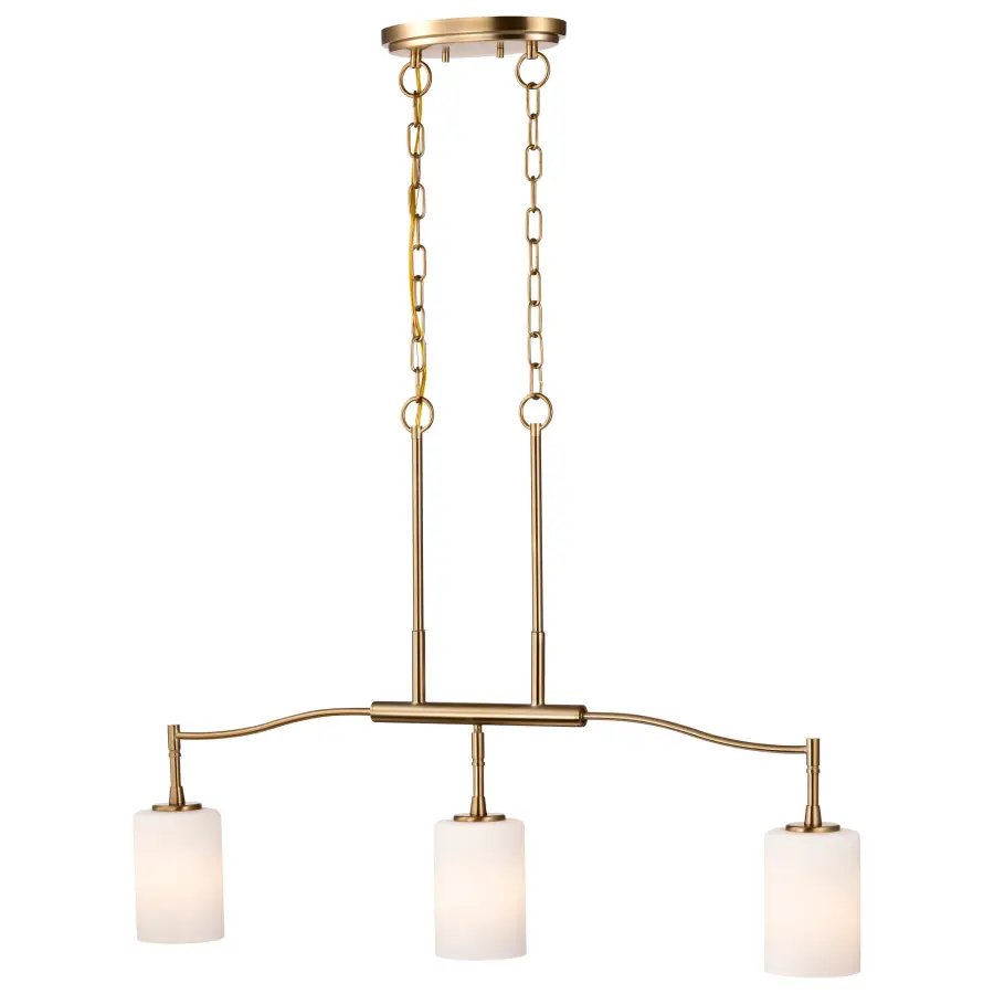 Elegant Transitional Island Pendant with Timeless Brass Finish - Image 6