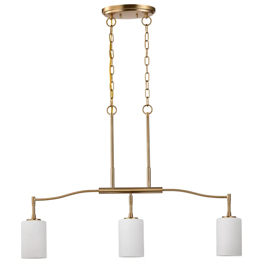 Elegant Transitional Island Pendant with Timeless Brass Finish - Image 7