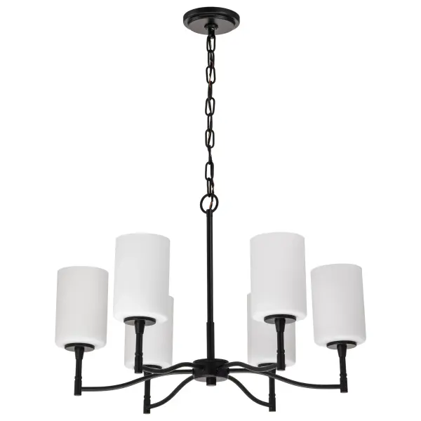 Versatile Transitional Chandelier with Timeless Black & White Appeal - Image 1