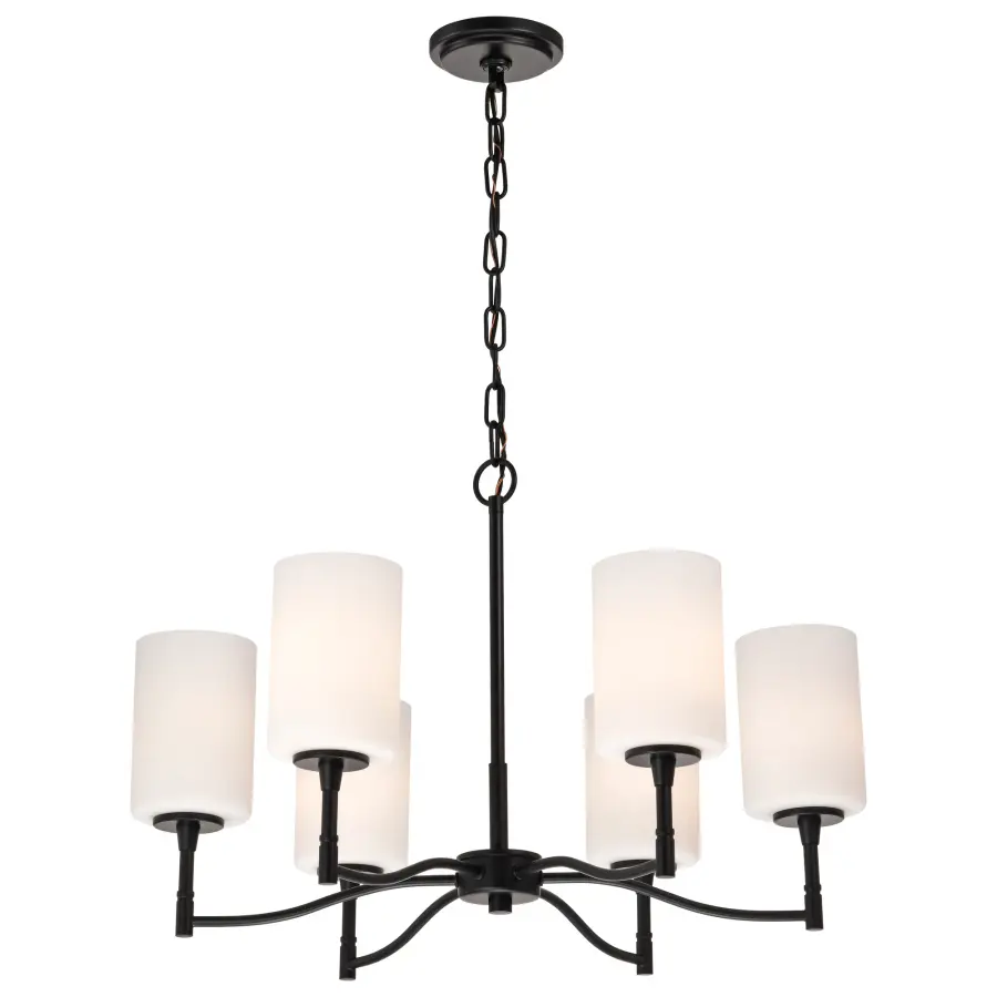 Versatile Transitional Chandelier with Timeless Black & White Appeal - Image 2