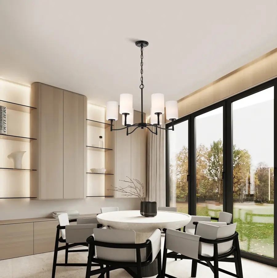 Versatile Transitional Chandelier with Timeless Black & White Appeal - Image 15