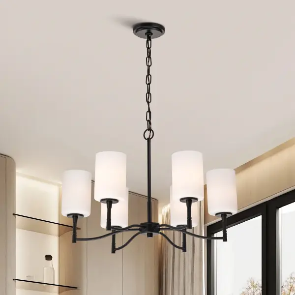 Versatile Transitional Chandelier with Timeless Black & White Appeal - Image 16