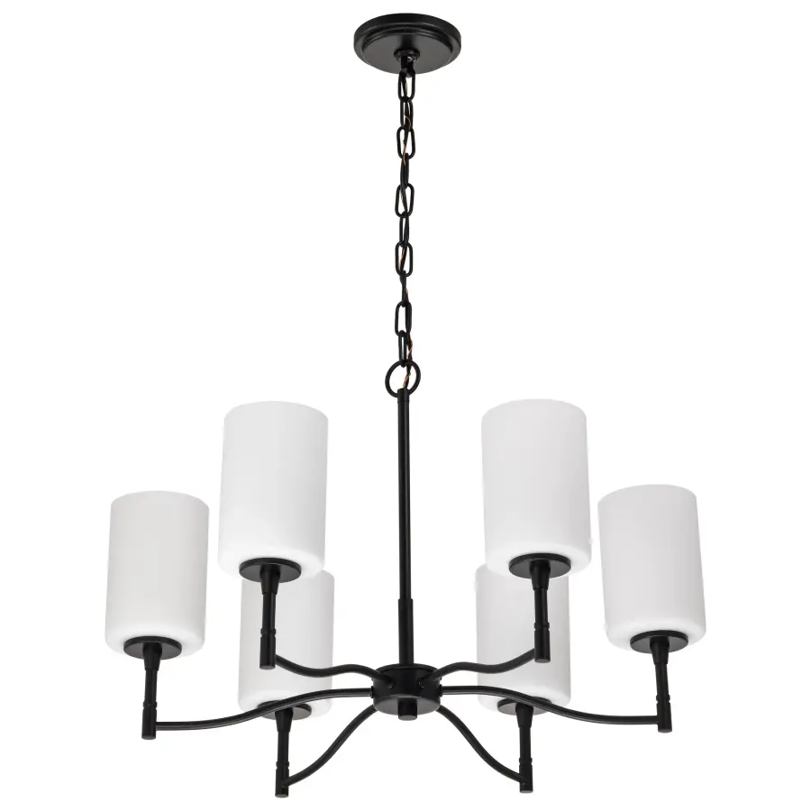Versatile Transitional Chandelier with Timeless Black & White Appeal - Image 3