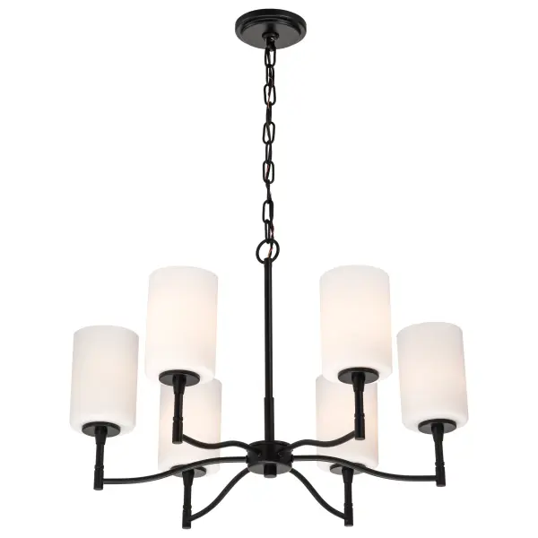 Versatile Transitional Chandelier with Timeless Black & White Appeal - Image 4