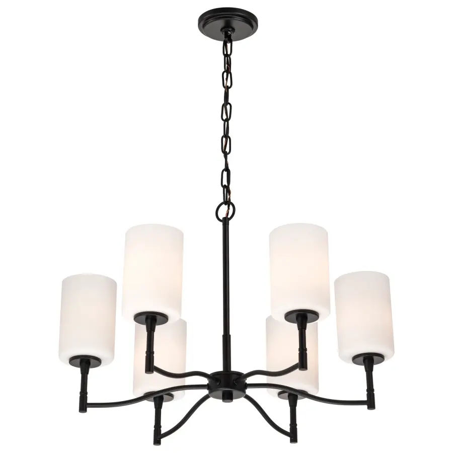 Versatile Transitional Chandelier with Timeless Black & White Appeal - Image 4