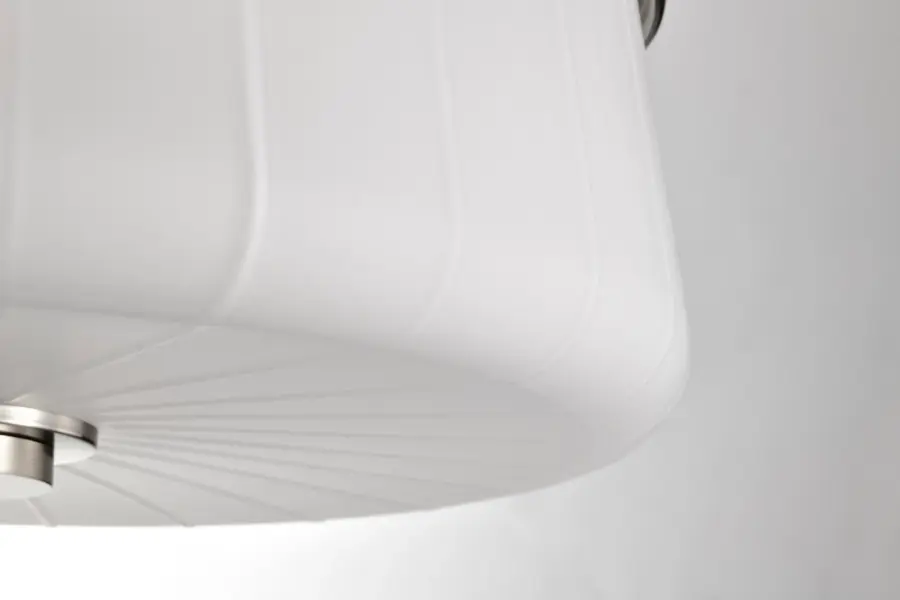Lune 3-Light Flush Mount in Brushed Nickel with Etched White Glass - Image 11