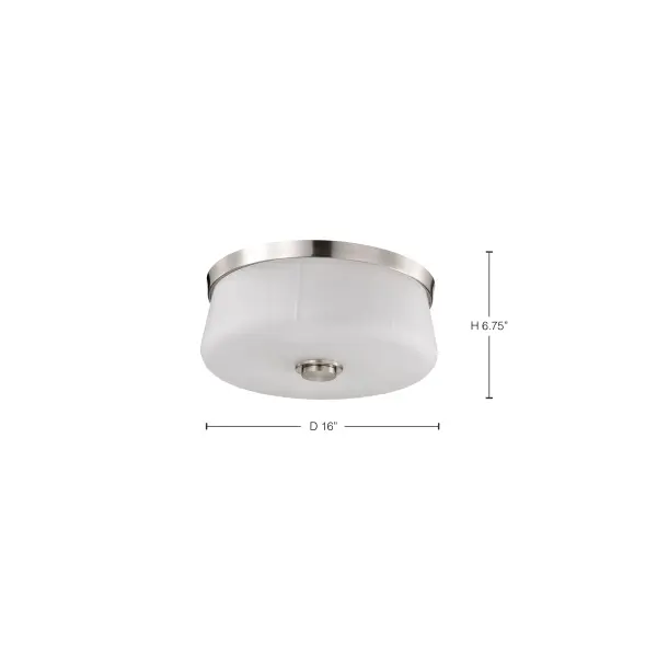 Lune 3-Light Flush Mount in Brushed Nickel with Etched White Glass - Image 12