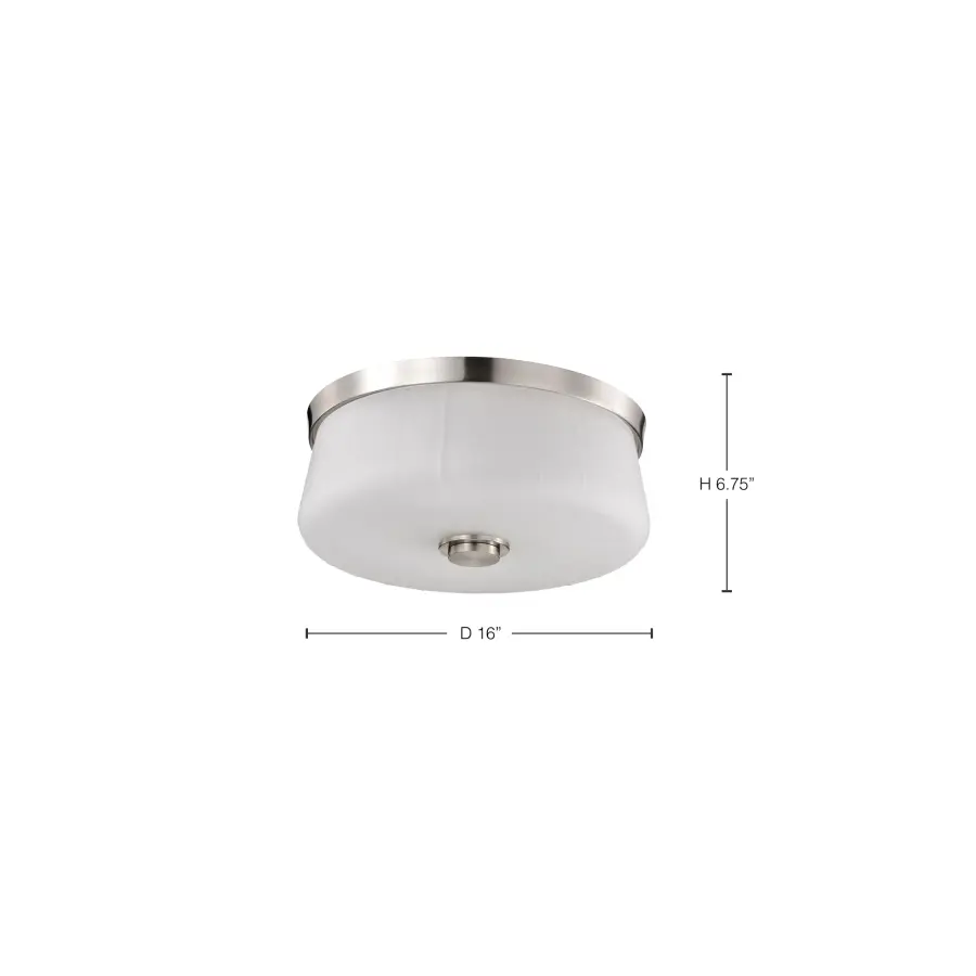 Lune 3-Light Flush Mount in Brushed Nickel with Etched White Glass - Image 12