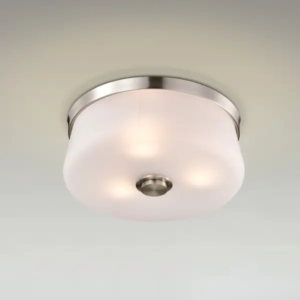 Lune 3-Light Flush Mount in Brushed Nickel with Etched White Glass - Image 14