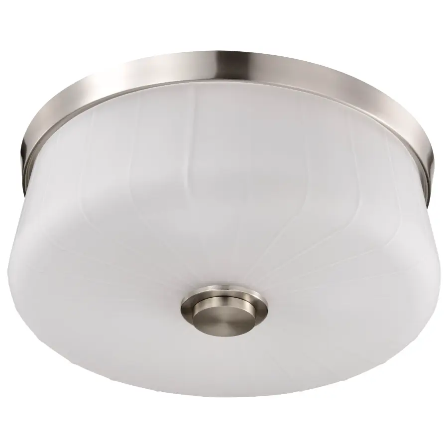 Lune 3-Light Flush Mount in Brushed Nickel with Etched White Glass - Image 3
