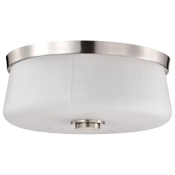 Lune 3-Light Flush Mount in Brushed Nickel with Etched White Glass - Image 5