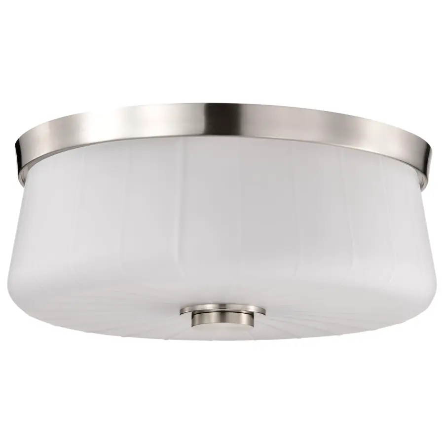 Lune 3-Light Flush Mount in Brushed Nickel with Etched White Glass - Image 5