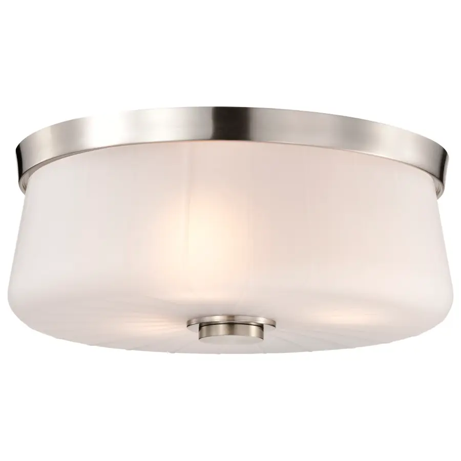 Lune 3-Light Flush Mount in Brushed Nickel with Etched White Glass - Image 6