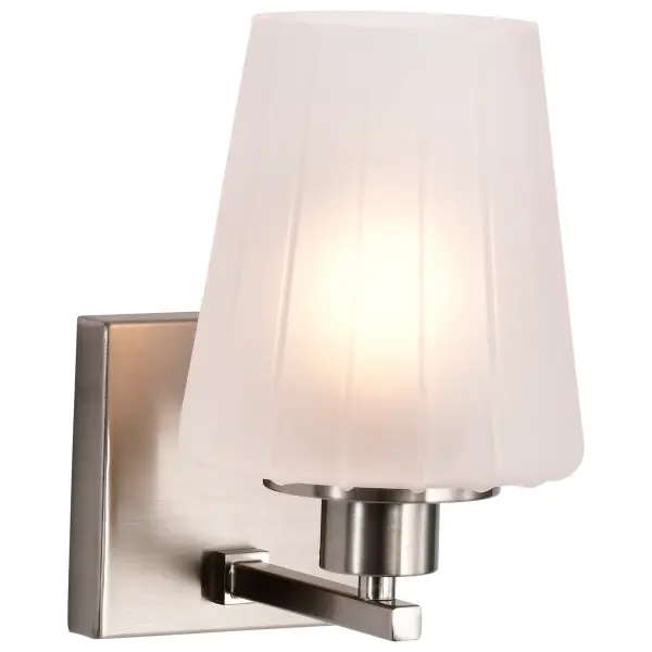 Lune 1-Light Vanity Sconce in Brushed Nickel with Etched White Glass - Image 4