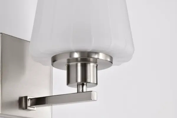 Lune 1-Light Vanity Sconce in Brushed Nickel with Etched White Glass - Image 7