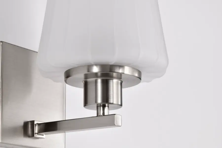 Lune 1-Light Vanity Sconce in Brushed Nickel with Etched White Glass - Image 7