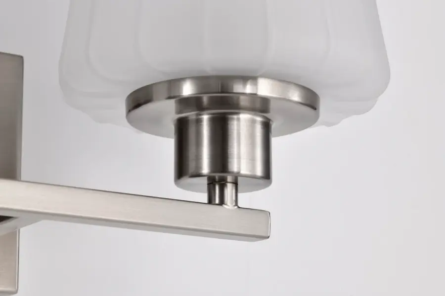Lune 2-Light Vanity in Brushed Nickel with Etched White Glass - Image 14