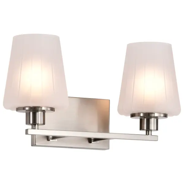 Lune 2-Light Vanity in Brushed Nickel with Etched White Glass - Image 4