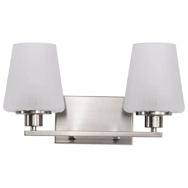Lune 2-Light Vanity in Brushed Nickel with Etched White Glass - Image 7