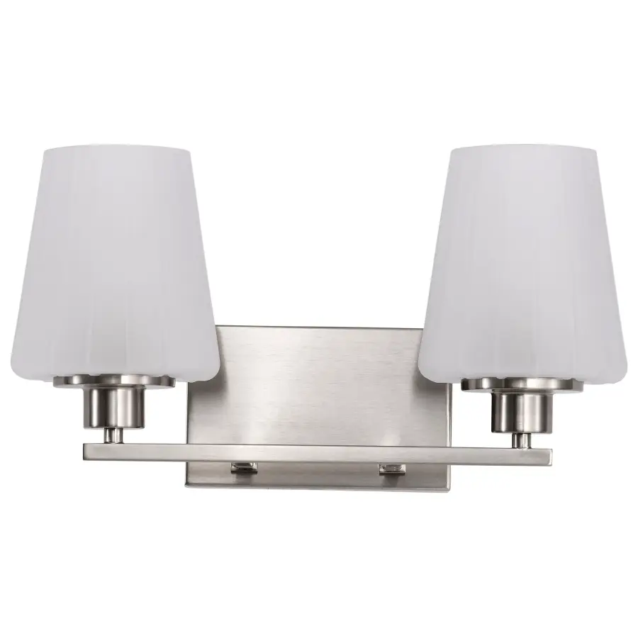 Lune 2-Light Vanity in Brushed Nickel with Etched White Glass - Image 7